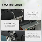 Image of a Charcoal Barbecue Grill With Side Shelves