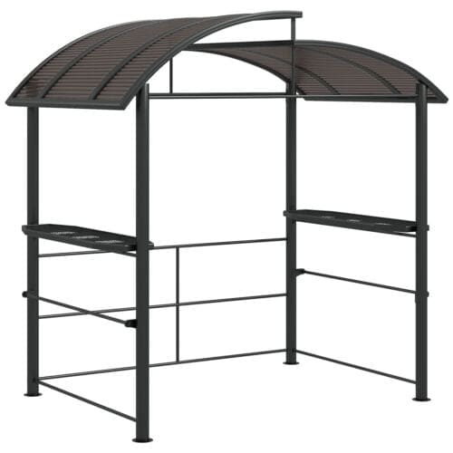 Image of an Outsunny Barbecue Canopy With Polycarbonate Roof, Grey