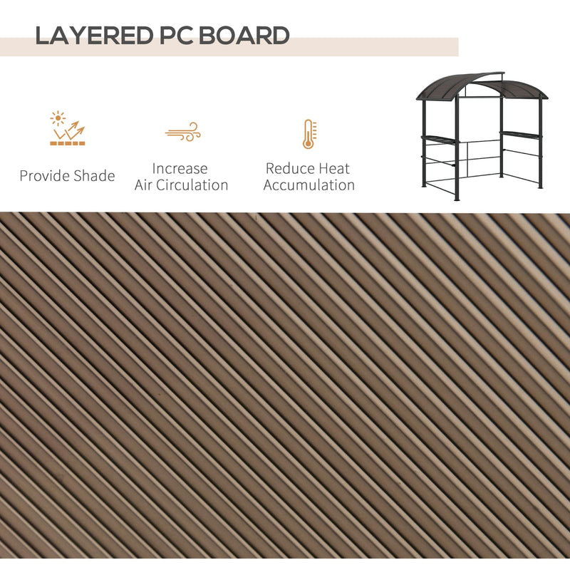 Image of an Outsunny Barbecue Canopy With Polycarbonate Roof, Grey