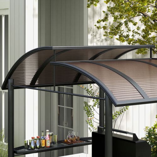 Image of an Outsunny Barbecue Canopy With Polycarbonate Roof, Grey
