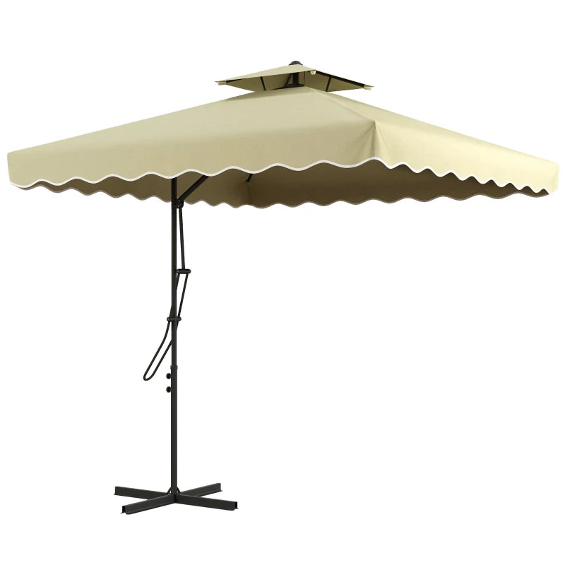 Image of a beige Square Cantilever Parasol