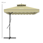 Image of a beige Square Cantilever Parasol