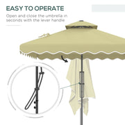 Image of a beige Square Cantilever Parasol