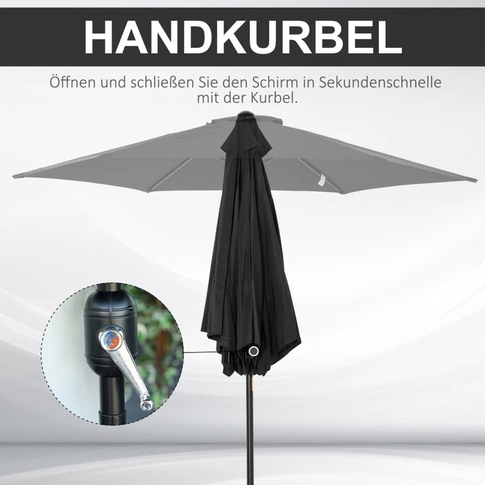 Image of a Black Crank Handle Parasol