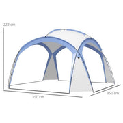 Image of an Outsunny Camping Dome Shelter, 3.5 x 3.5M, Blue
