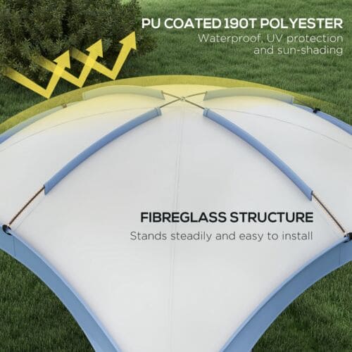 Image of an Outsunny Camping Dome Shelter, 3.5 x 3.5M, Blue