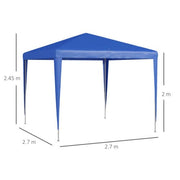 Image of an Outsunny Canopy For Patio, 2.7m x 2.7m, Blue