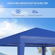 Image of an Outsunny Canopy For Patio, 2.7m x 2.7m, Blue