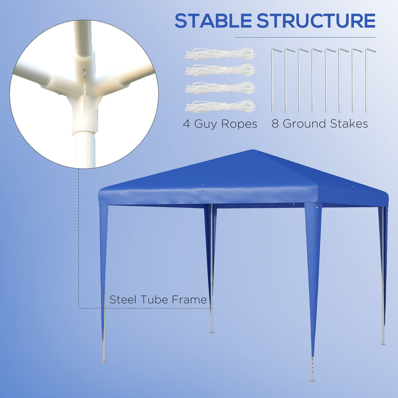 Image of an Outsunny Canopy For Patio, 2.7m x 2.7m, Blue
