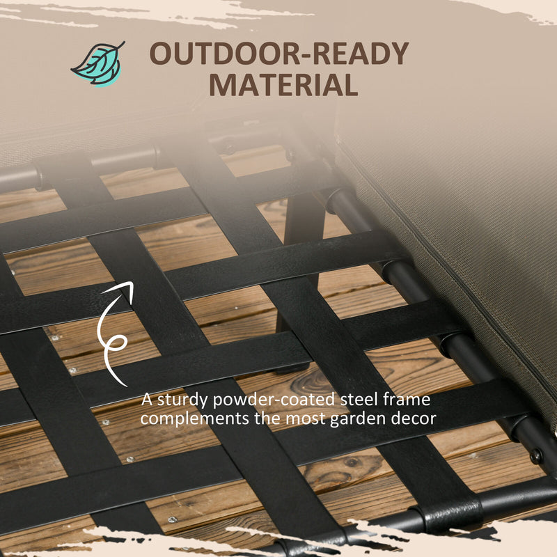 Image of an Outsunny Corner Sofa Patio Set With Tempered Glass Table, Grey