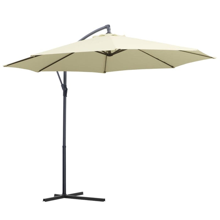 Image of a cream cantilever parasol