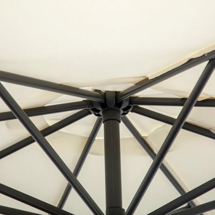 Image of a cream cantilever parasol