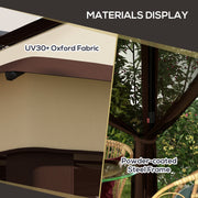 Image of an Outsunny 3x3 Pop Up Garden Gazebo With Mesh Sides, 2-Tier Roof, Beige