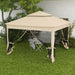 Image of an Outsunny Deluxe Pop Up Garden Gazebo With Mesh Sides, Cream White
