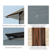 Image of an Outsunny Deluxe Pop Up Garden Gazebo With Mesh Sides, Dark Grey