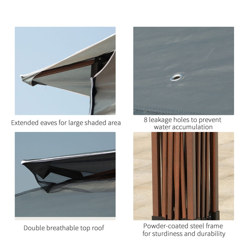 Image of an Outsunny Deluxe Pop Up Garden Gazebo With Mesh Sides, Dark Grey