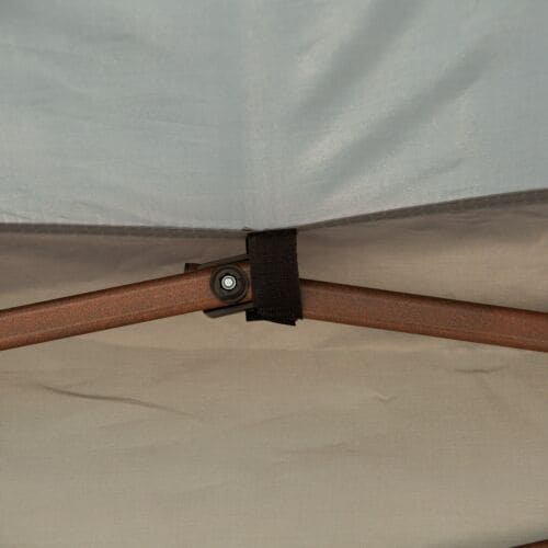 Image of an Outsunny Deluxe Pop Up Garden Gazebo With Mesh Sides, Dark Grey