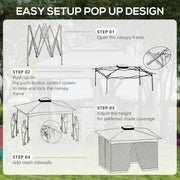 Image of an Outsunny Deluxe 3m x 3m Pop Up Garden Gazebo With Mesh Sides, Light Grey
