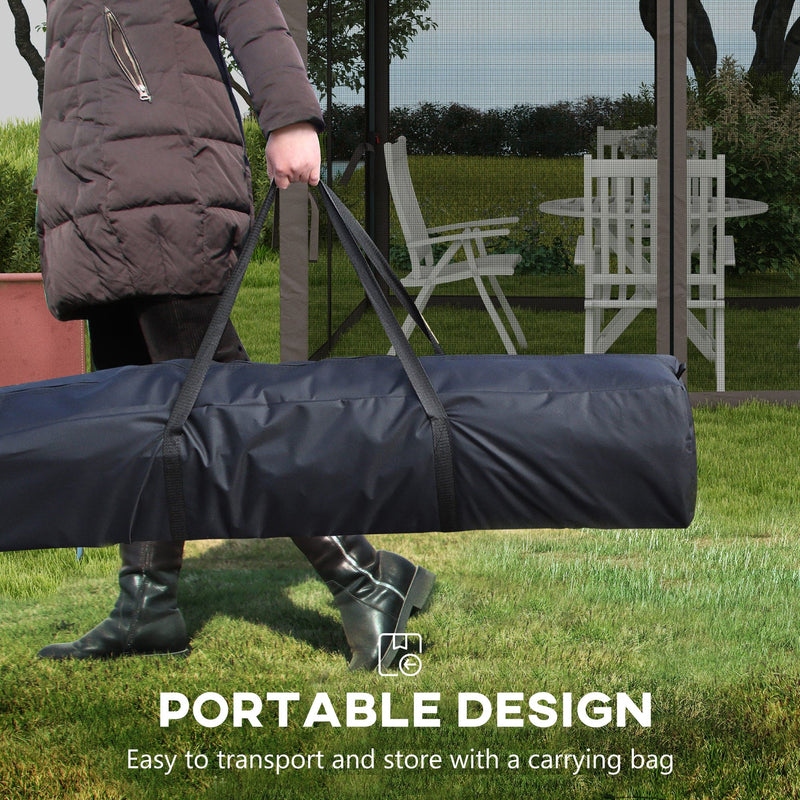 Image of an Outsunny Deluxe 3m x 3m Pop Up Garden Gazebo With Mesh Sides, Light Grey