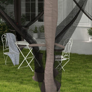 Image of an Outsunny Deluxe 3m x 3m Pop Up Garden Gazebo With Mesh Sides, Light Grey