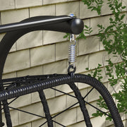 Image of a Double Hanging Garden Chair With Stand, Black