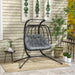 Image of a Double Hanging Garden Chair With Stand, Black