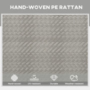 Image of a Folding Rattan Sun Lounger Mixed Grey With Black Frame 