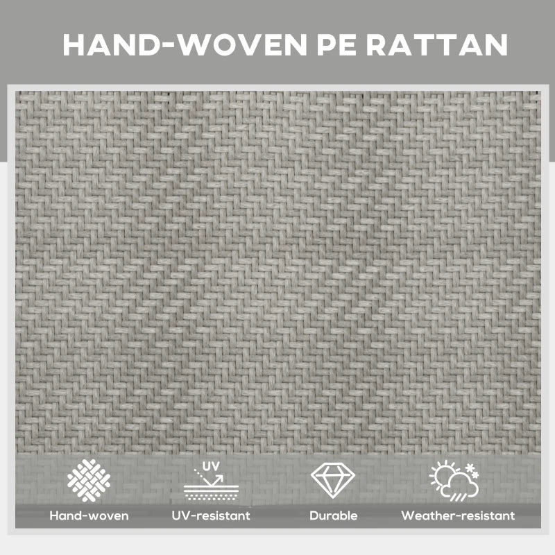 Image of a Folding Rattan Sun Lounger Mixed Grey With Black Frame 