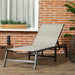 Image of a Folding Rattan Sun Lounger Mixed Grey With Black Frame 