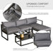 Image of an Outsunny Garden Sofa And Table Set, Grey 