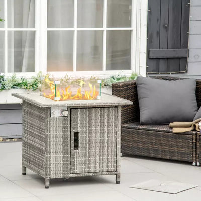 Gas Fire Coffee Table Outsunny