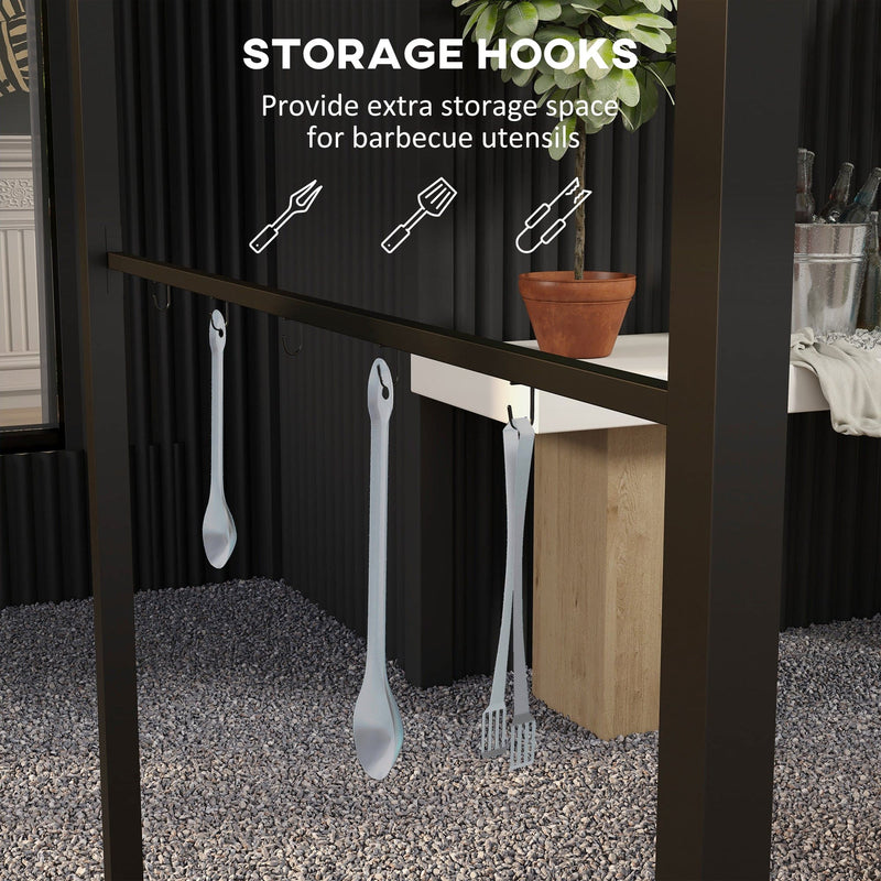 Image of an Outsunny Gazebo For BBQ, Grey