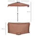 Image of a Brown Outsunny Half Balcony Patio Sun Parasol With Crank Handle