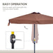 Image of an Brown Outsunny Half Balcony Patio Sun Parasol With Crank Handle