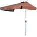 Image of a Brown Outsunny Half Balcony Patio Sun Parasol With Crank Handle