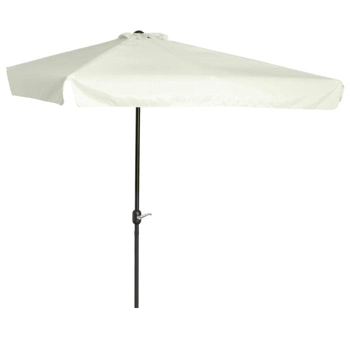 Image of a White Outsunny Half Balcony Patio Sun Parasol With Crank Handle