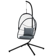 Image of a Hanging Egg Chair With Stand, Grey