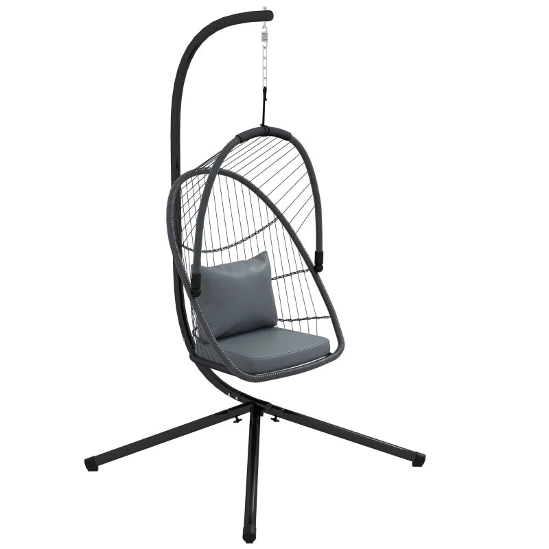 Image of a Hanging Egg Chair With Stand, Grey