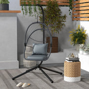 Image of a Hanging Egg Chair With Stand, Grey