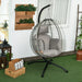 Image of a Hanging Egg Chair With Stand, Light Grey