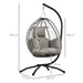 Image of a Hanging Egg Chair With Stand, Light Grey