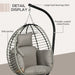 Image of a Hanging Egg Chair With Stand, Light Grey