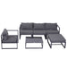 Image of an Outsunny Metal Sectional Garden Sofa Set, Grey