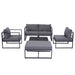 Image of an Outsunny Metal Sectional Garden Sofa Set, Grey