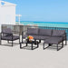 Image of an Outsunny Metal Sectional Garden Sofa Set, Grey