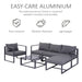 Image of an Outsunny Metal Sectional Garden Sofa Set, Grey