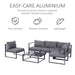 Image of an Outsunny Modern Aluminium Garden Furniture Set, Grey