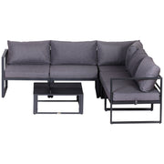 Image of an Outsunny Modern Aluminium Garden Furniture Set, Grey