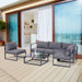 Image of an Outsunny Modern Aluminium Garden Furniture Set, Grey