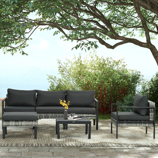 Image of an Outsunny Modern Patio Furniture Set, Charcoal